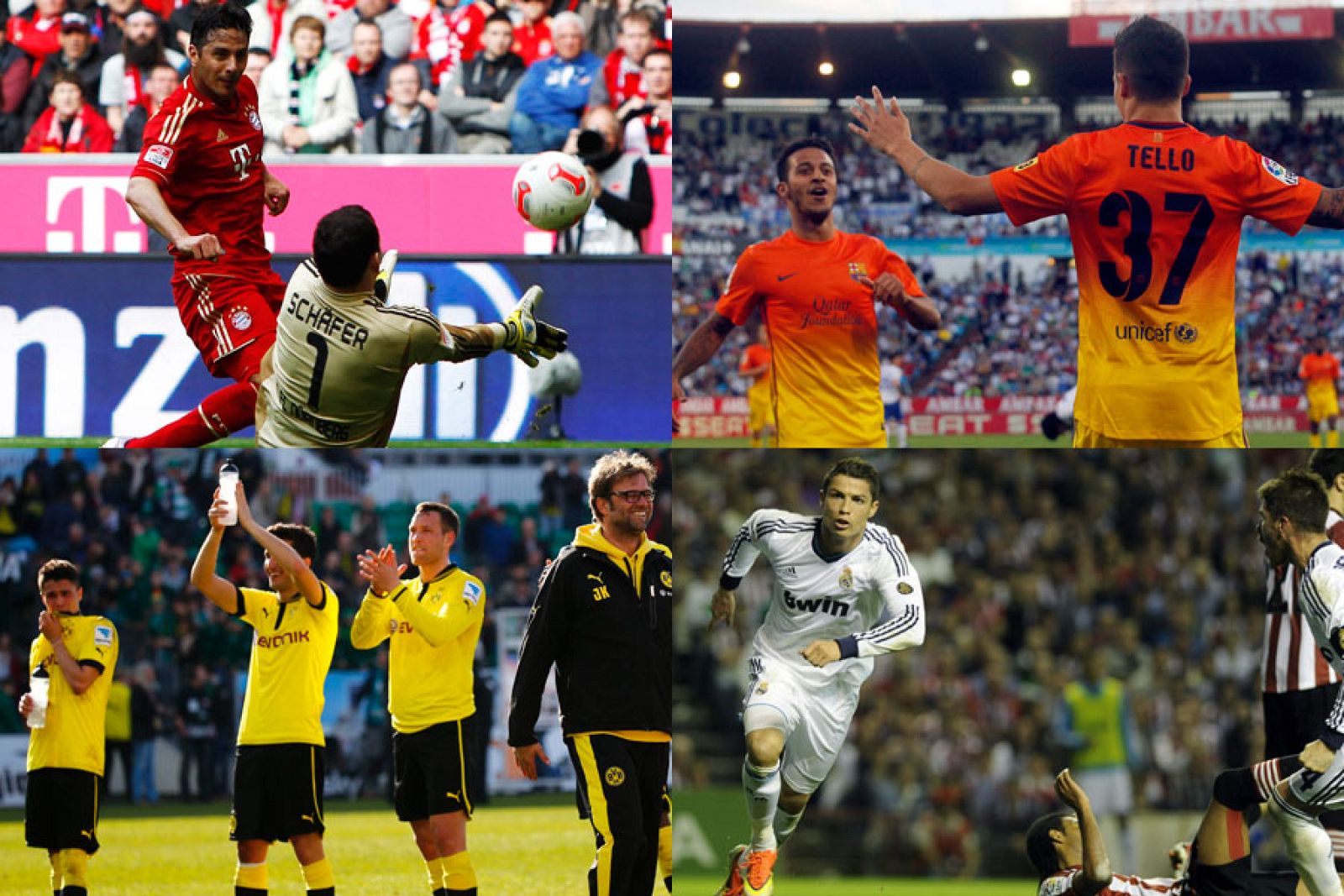 Los cuatro semifinalistas de Champions golean en sus ligas