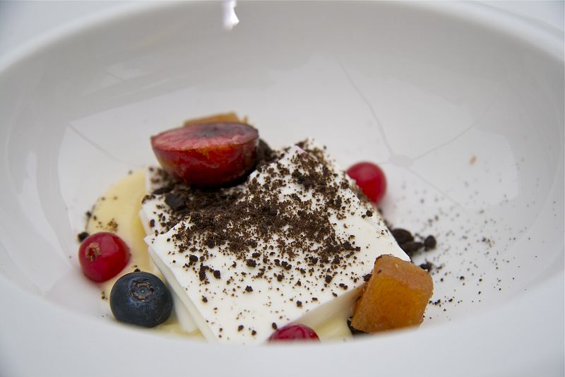 Queso de Burgos, jenjibre y Oreo