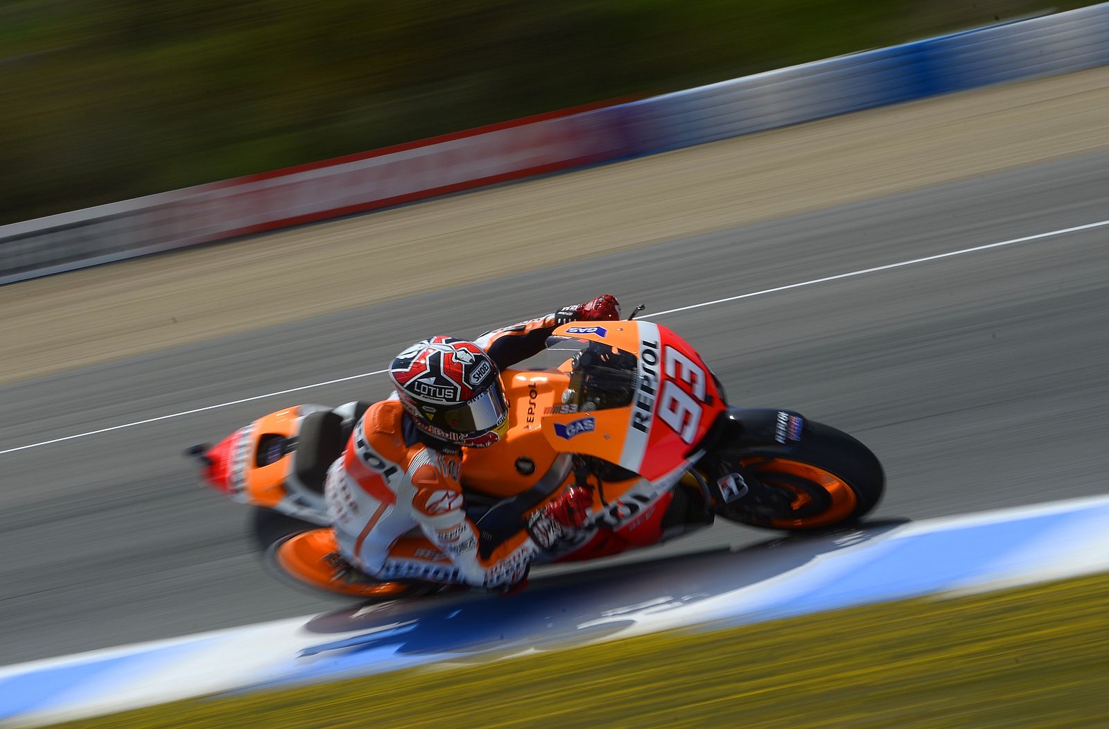 Imagen de Marc Márquez rodando en el Circuito de Jerez.