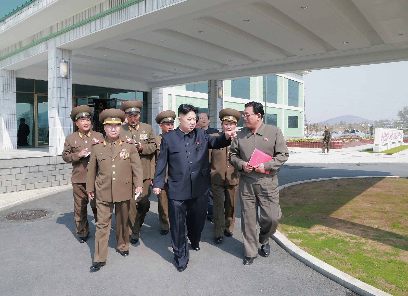 North Korean leader Kim Jong-un visits the Turf Institute of the Bioengineering Branch under the State Academy of Sciences in Pyongyang