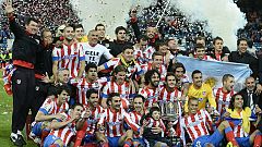 Éxtasis del Atlético de Madrid, campeón de Copa ante el Real Madrid