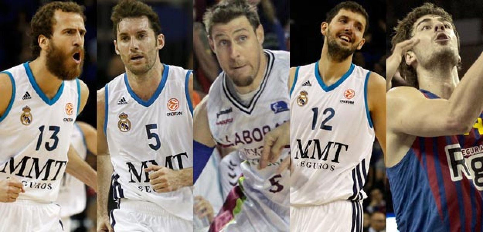 Imagen de los elegidos para el quinteto ideal de la Liga Endesa 2012-2013