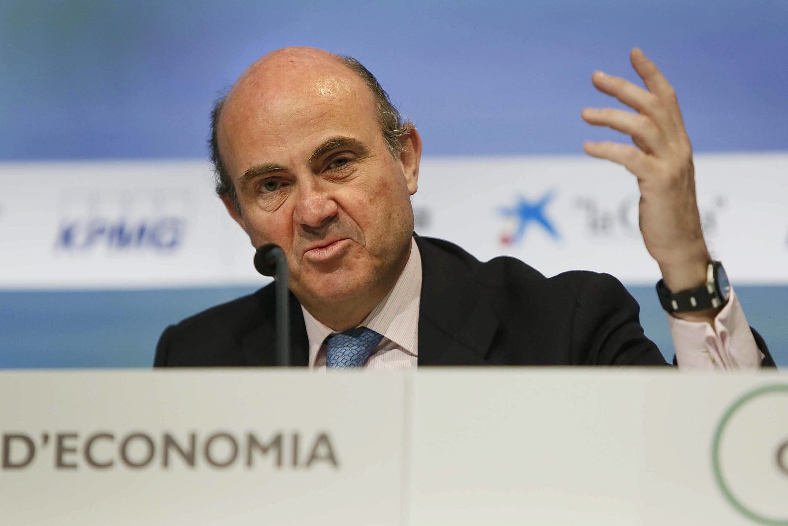 El ministro de Economía y Competitividad, Luis De Guindos, durante su intervención en las jornadas que el Círculo de Economía celebra en Sitges