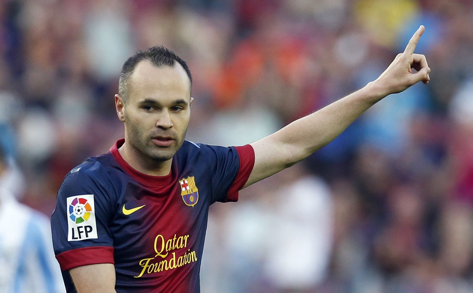 Andrés Iniesta celebra un gol con el FC Barcelona