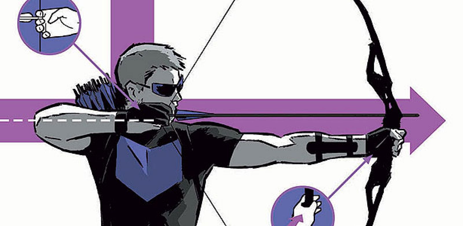 Fragmento de una de las portadas de David Aja para 'Ojo de Halcón'