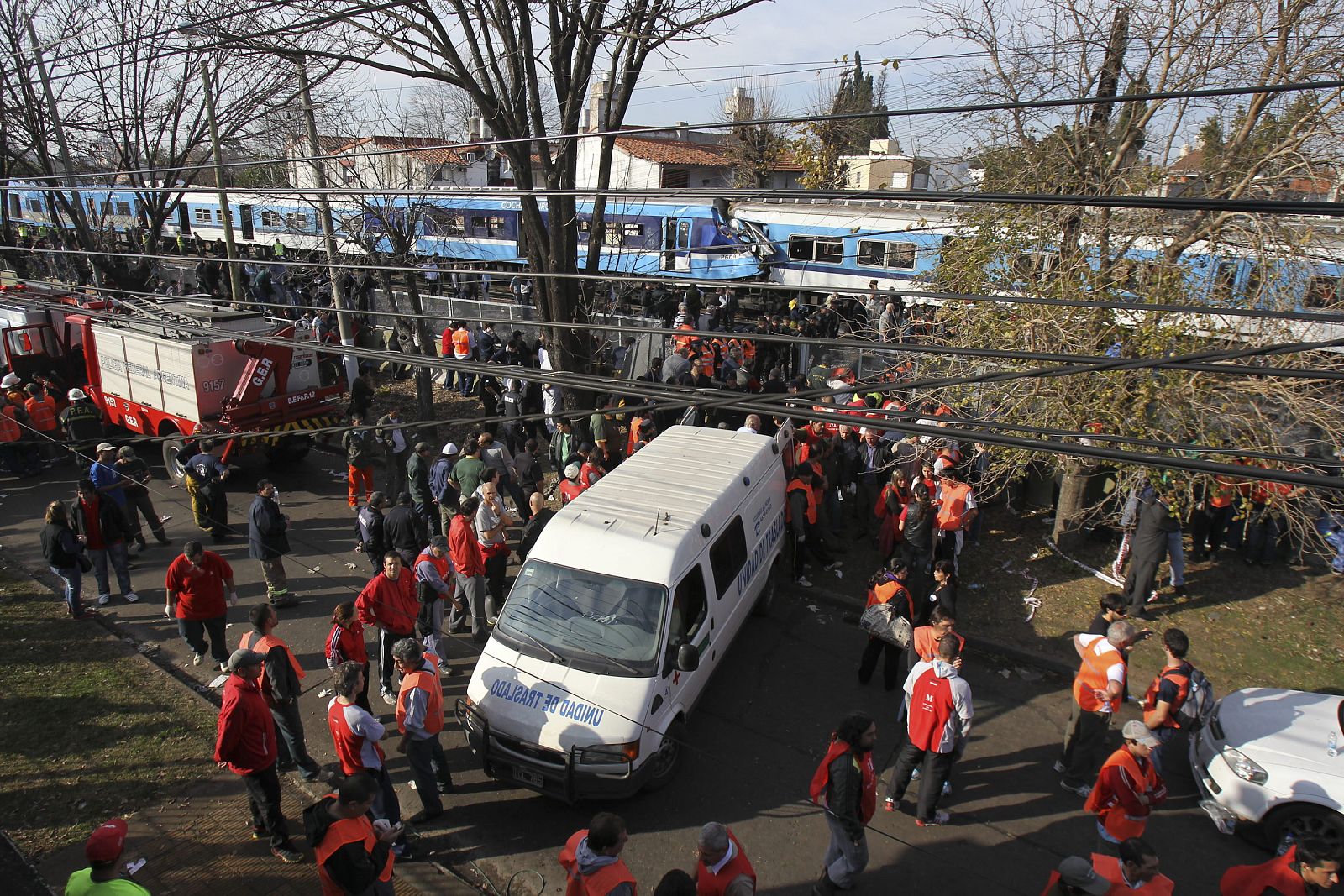 Accidente de tren en Castelar, en la periferia de Buenos Aires