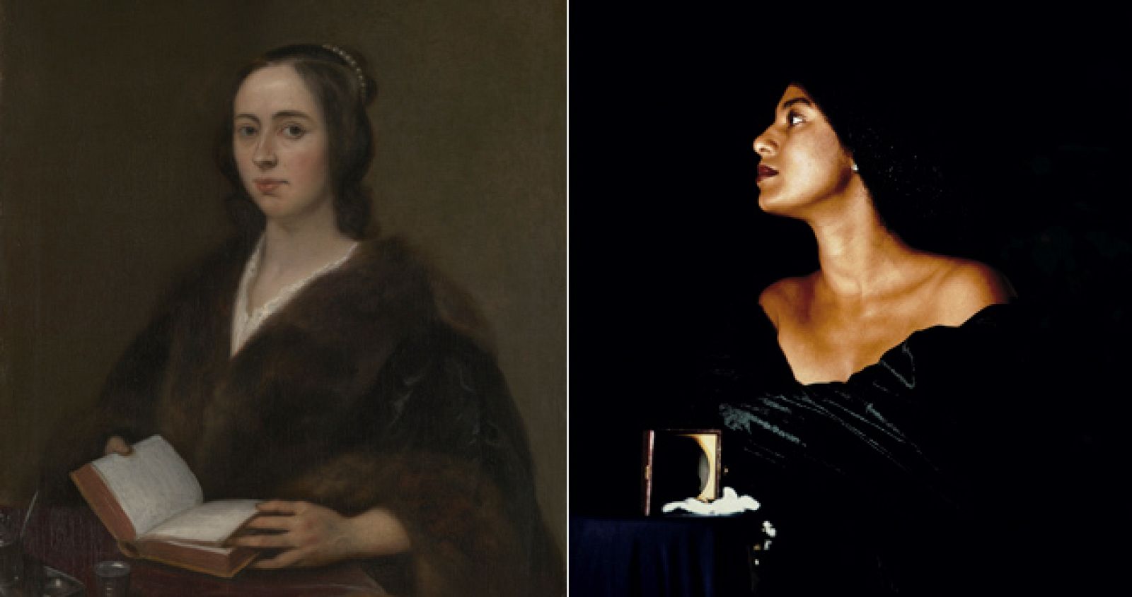 'Retrato de Anna Maria van Schurman' (1649), de Jan Lievens, y 'Calíope' (1989), fotografía de Maud Sulter.