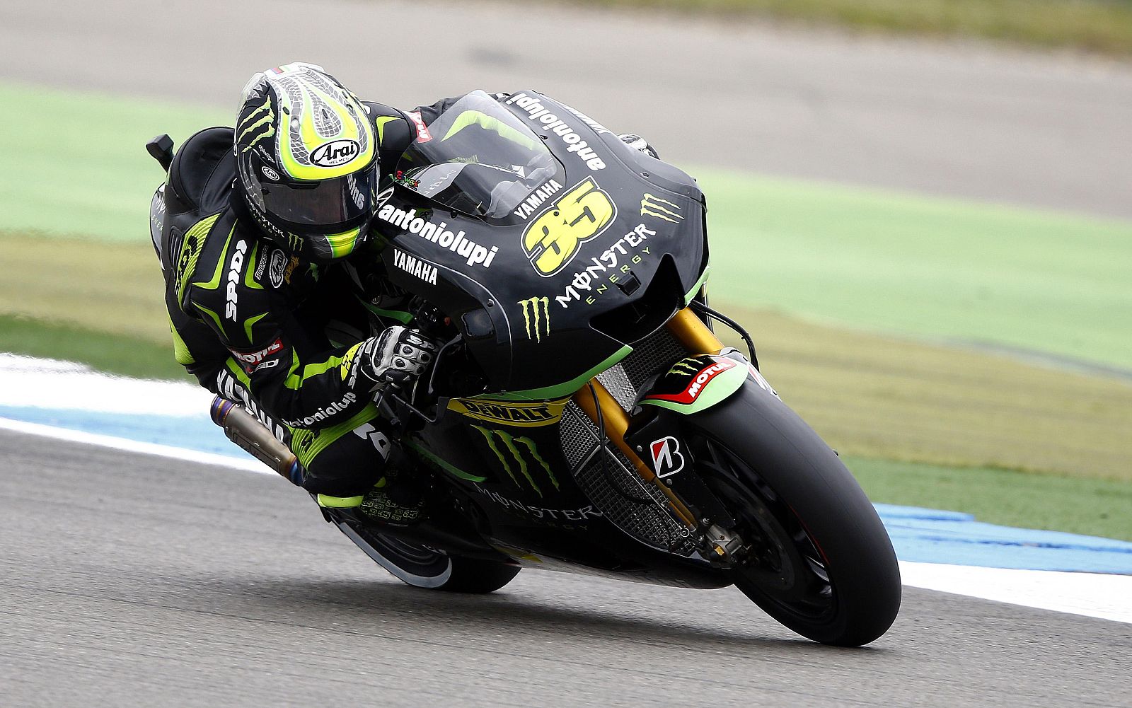 Yamaha MotoGP rider Crutchlow of Britain takes a curve during the final qualifying session of the Dutch Grand Prix in Assen