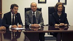 Mariano Rajoy, los reyes y  los líderes políticos visitan a las víctimas del tren de Santiago