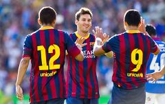 Exhibición del Barcelona en Noruega, con Tata Martino en el palco