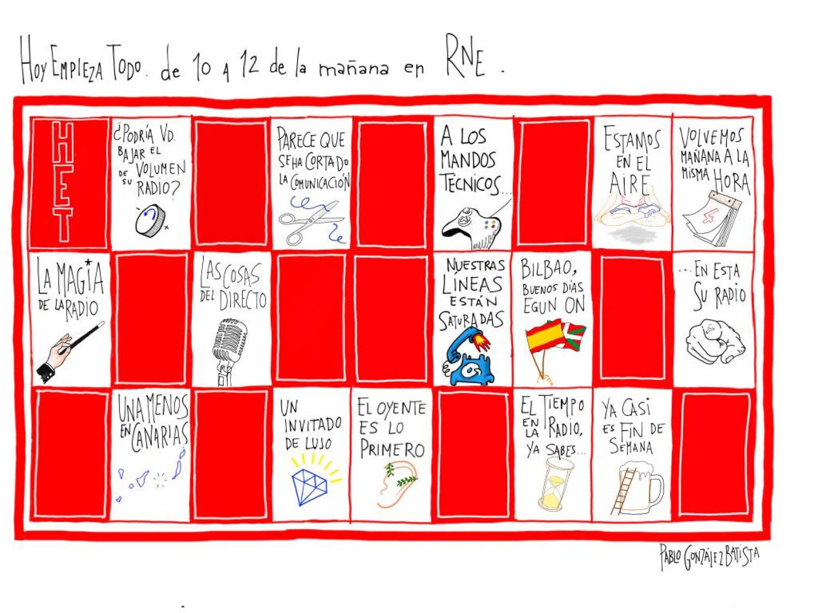 El bingo de tópicos radiofónicos de 'Hoy empieza todo en Radio Nacional'