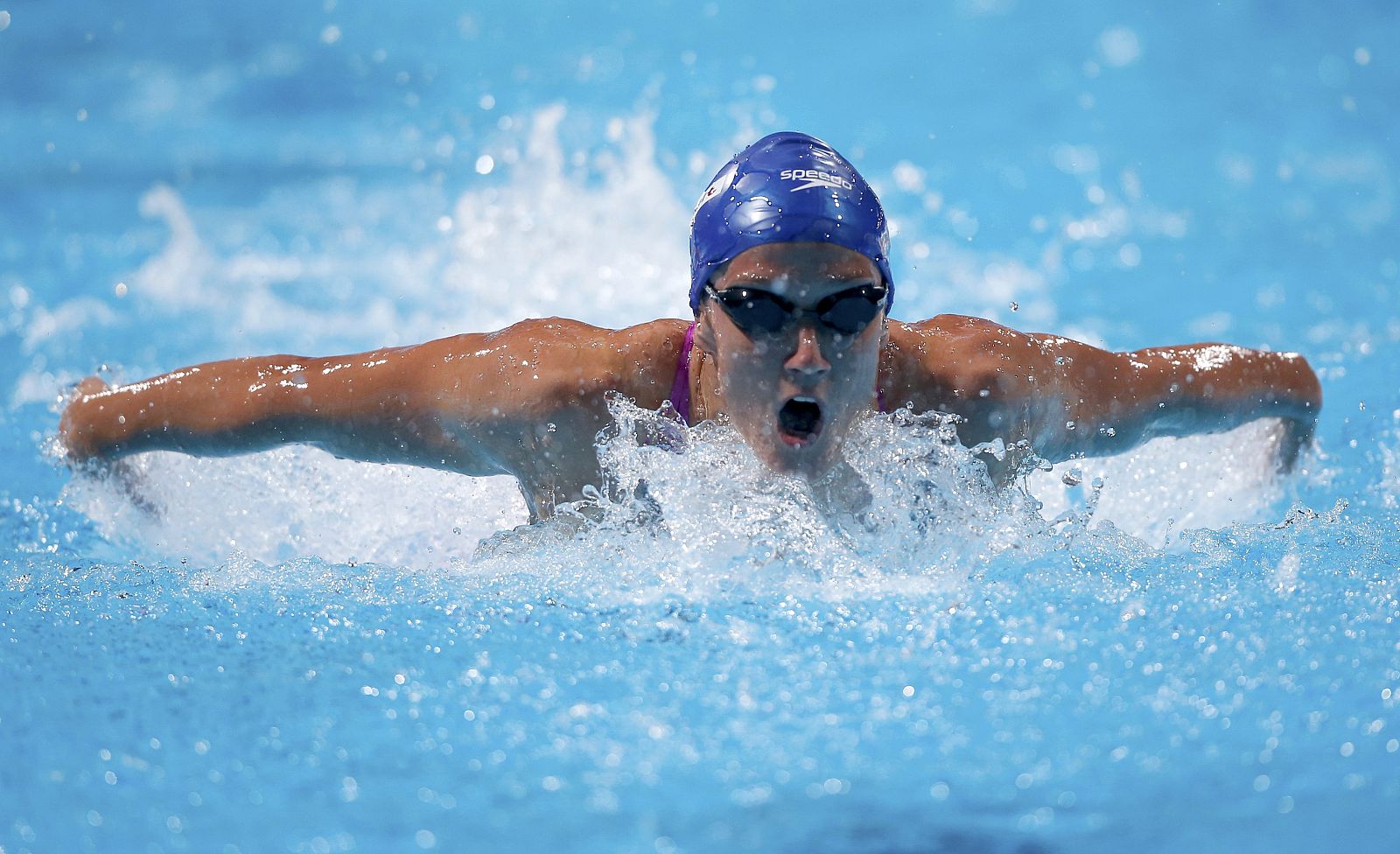 Mireia Belmonte, durante las series de 200 metros mariposa