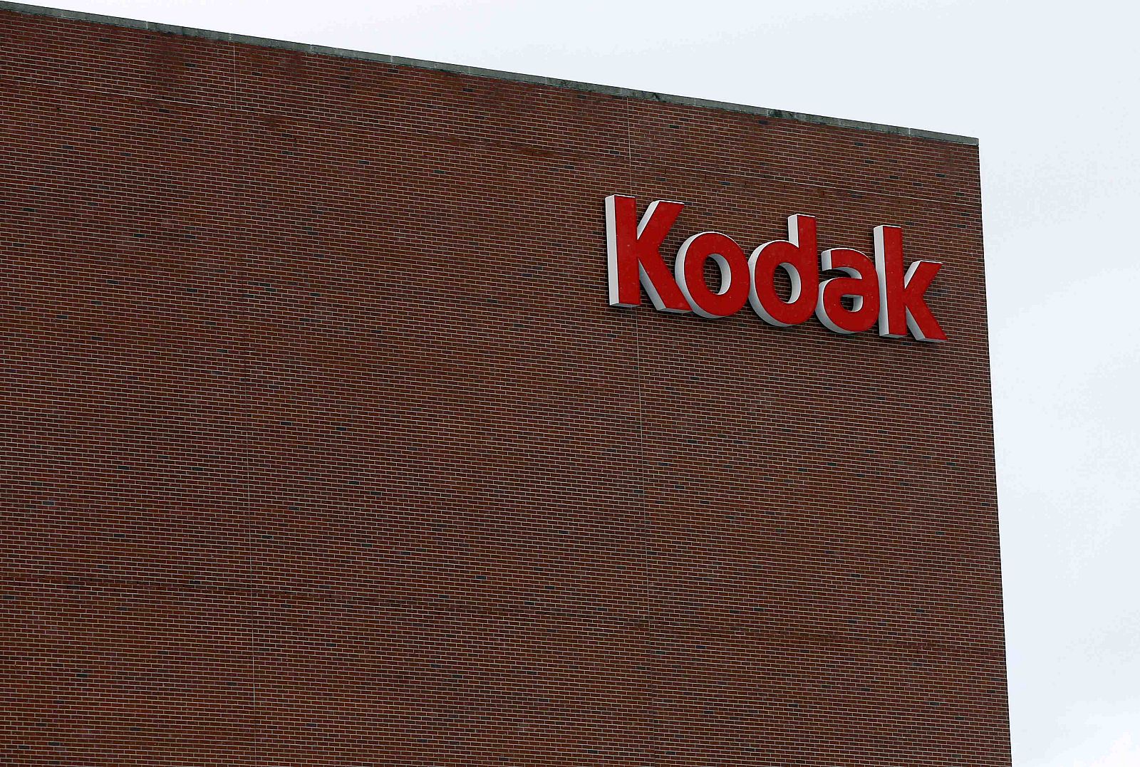 File photo of the Kodak logo at the now mostly unused Kodak factory in Rochester New York