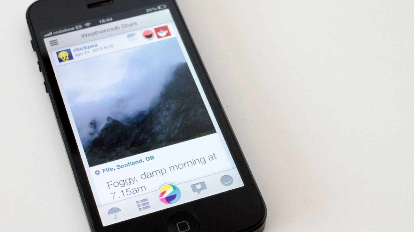 Información del tiempo en el móvil.