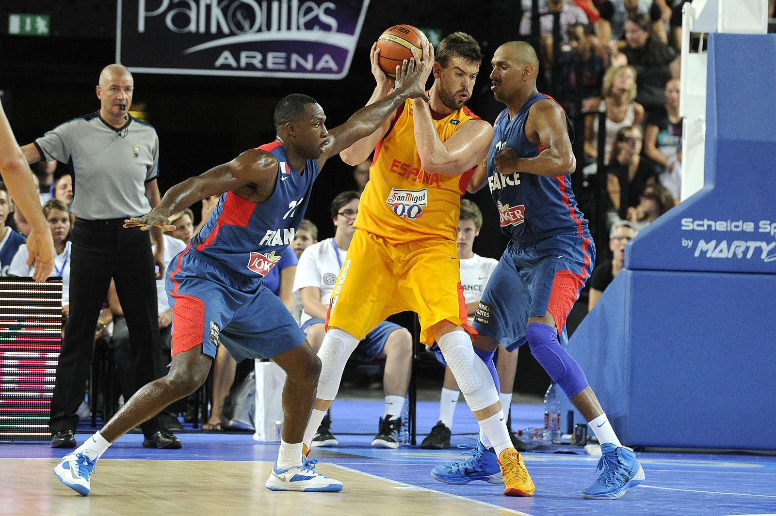 Imagen de Marc Gasol durante el último partido frente a Francia en Montpellier.