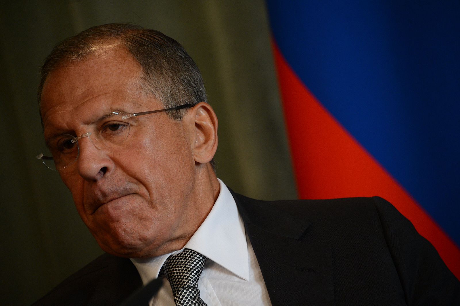 Imagen del ministro ruso de Exteriores, Sergei Lavrov, en Moscú