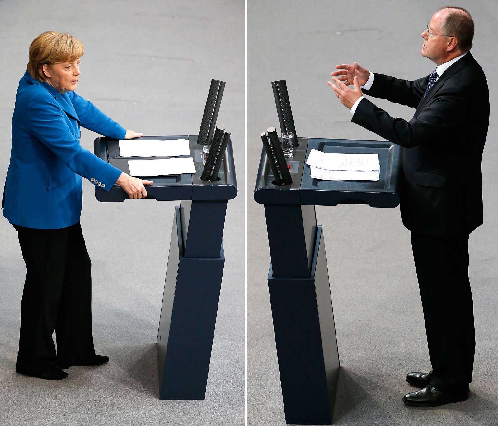 Angela Merkel y Peer Steinbrück miden sus fuerzas por última vez antes de las elecciones en el Bundestag