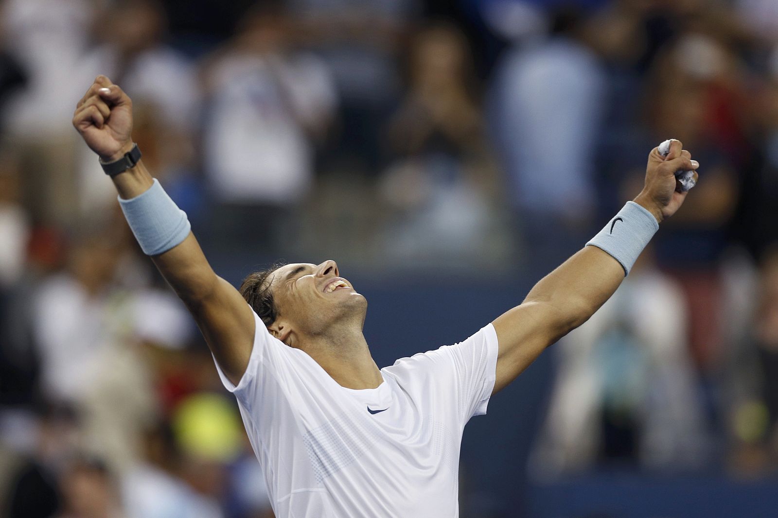 Nadal celebra su pase a la final del Abierto de Estados Unidos tras ganar a Gasquet.