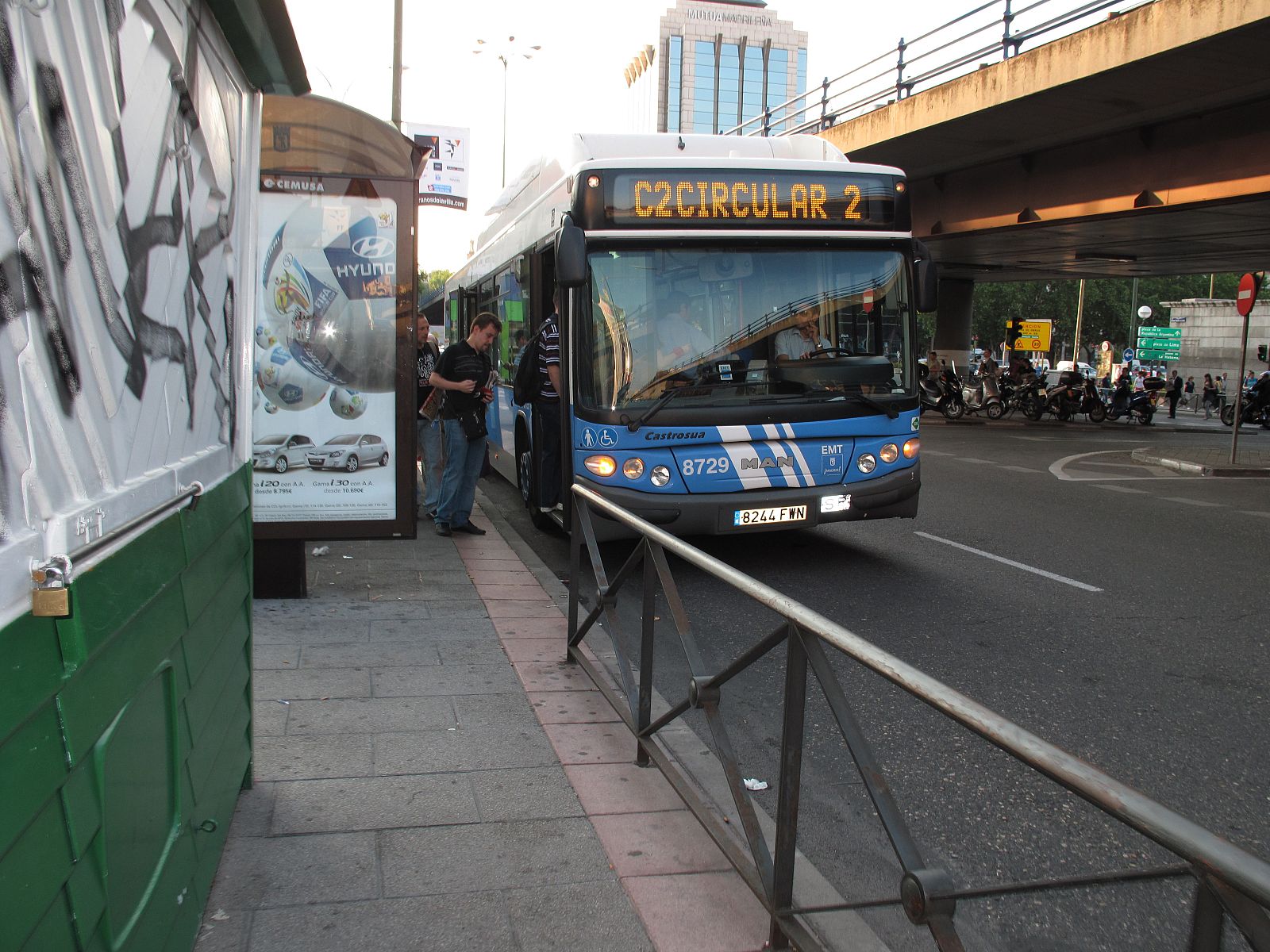 Los autobuses de la EMT iban este jueves más desahogados.