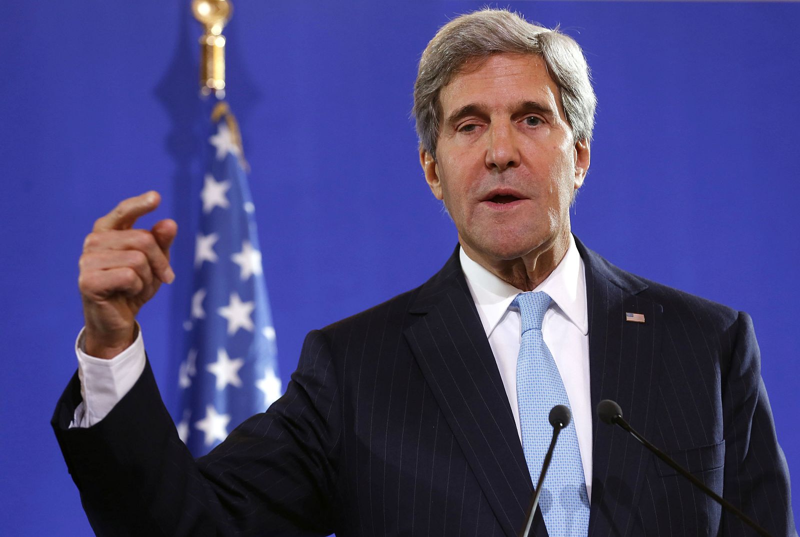 U.S. Secretary of State Kerry speaks at a news conference after a meeting regarding Syria, at the Quai d'Orsay in Paris