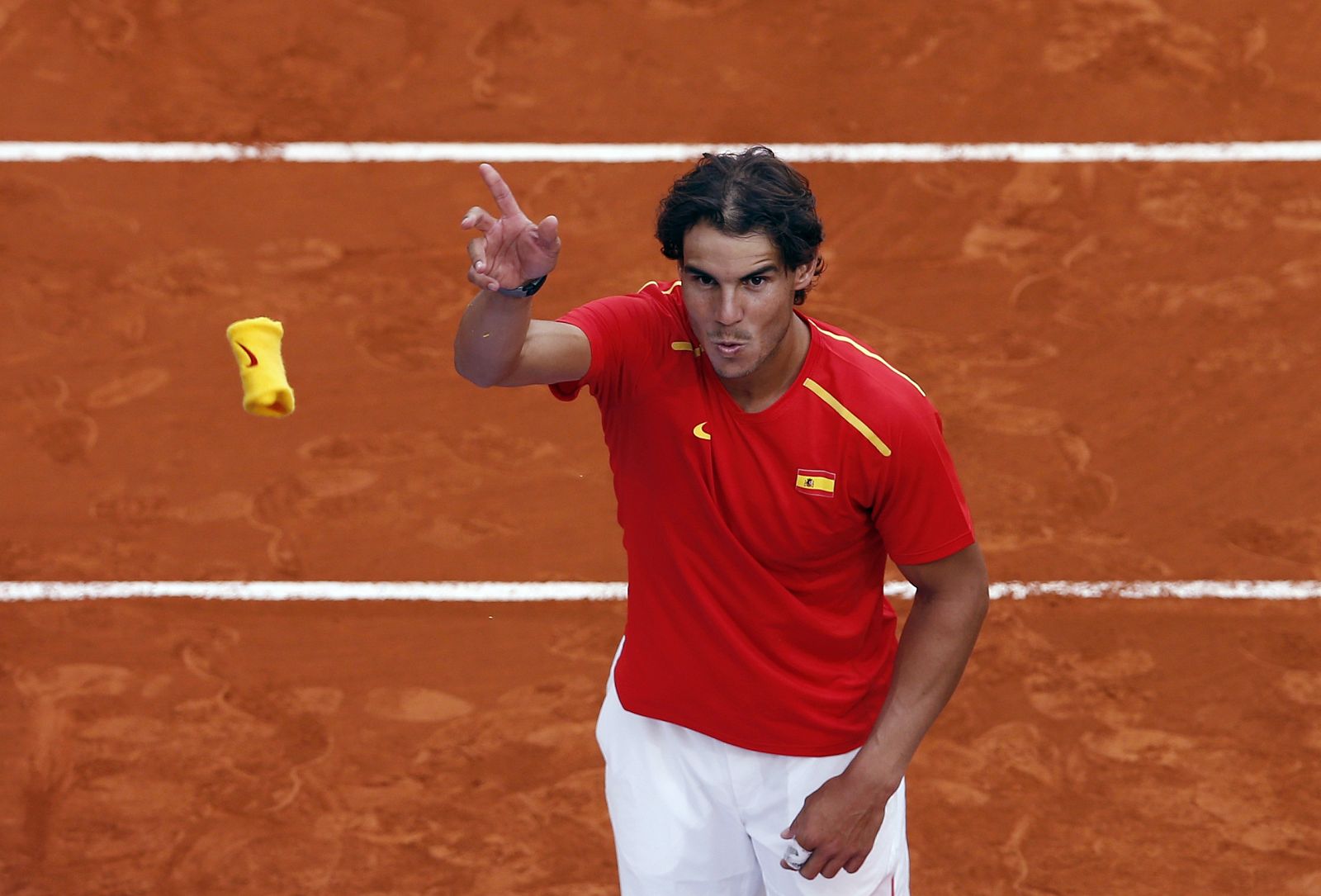 Rafa Nadal celebra la permanencia en el Grupo Mundial de la Copa Davis