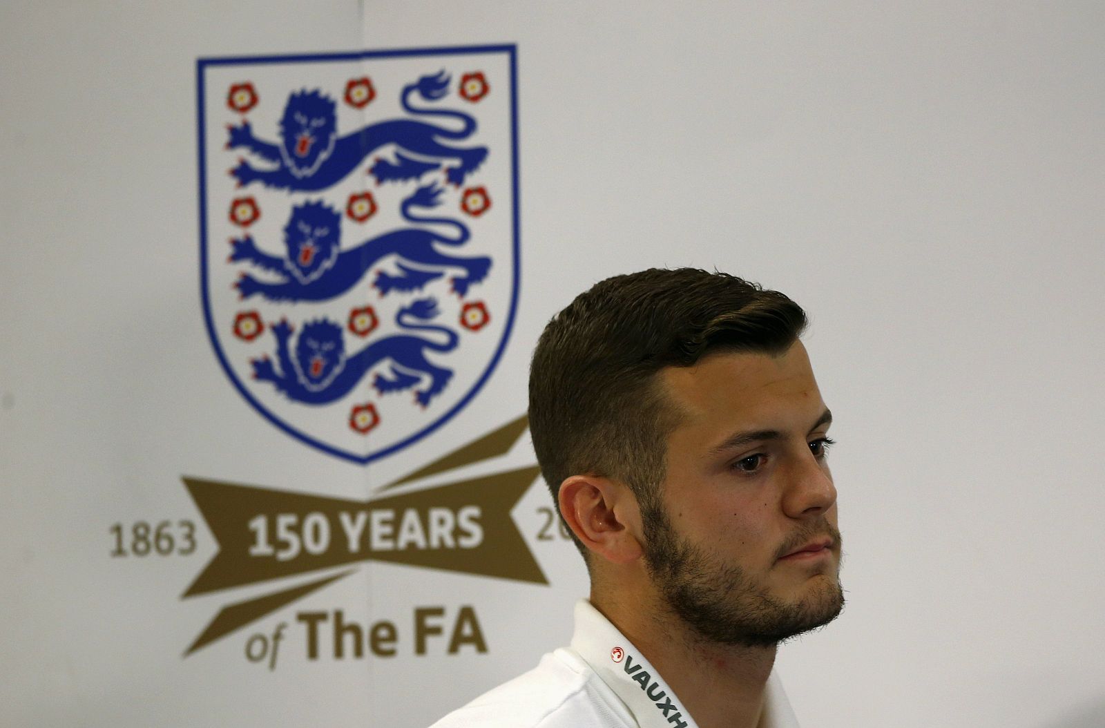 El futbolista Jack Wilshere, tras una rueda de prensa