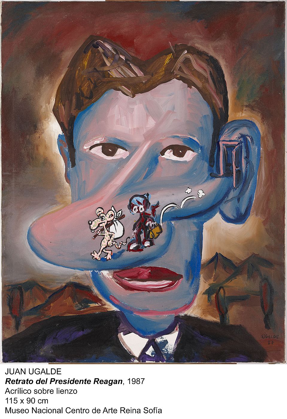 Detalle de 'Retrato del presidente Reagan' de Juan Ugalde