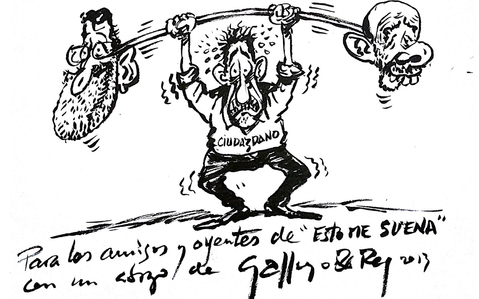 Dibujo de Gallego & Rey durante la entrevista en 'Esto me suena. Las tardes del ciudadano García'