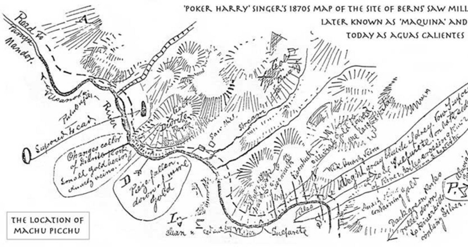 Mapa de Machu Pichu de 1867