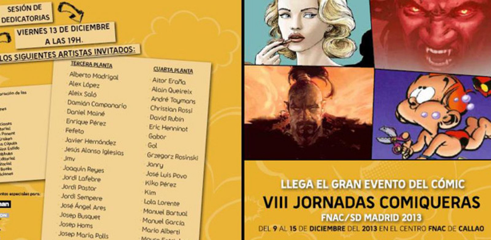 Fragmento del cartel de las Jornadas comiqueras de la FNAC