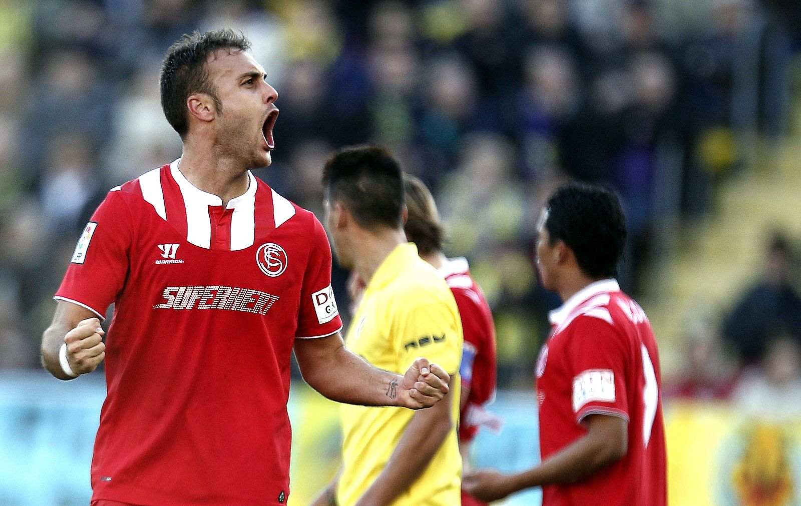 El sevillista Cala celebra su gol ante el Villarreal