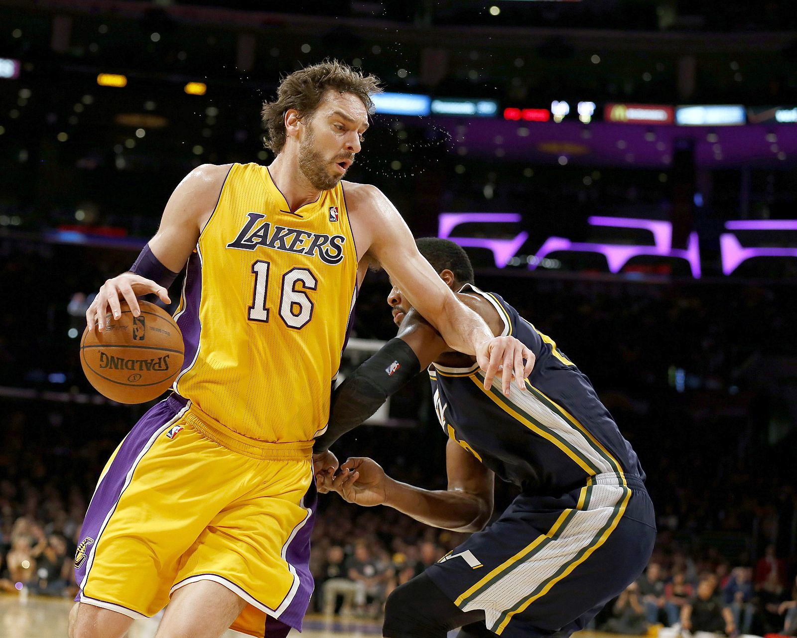Pau Gasol, en un partido de los Lakers contra Utah Jazz