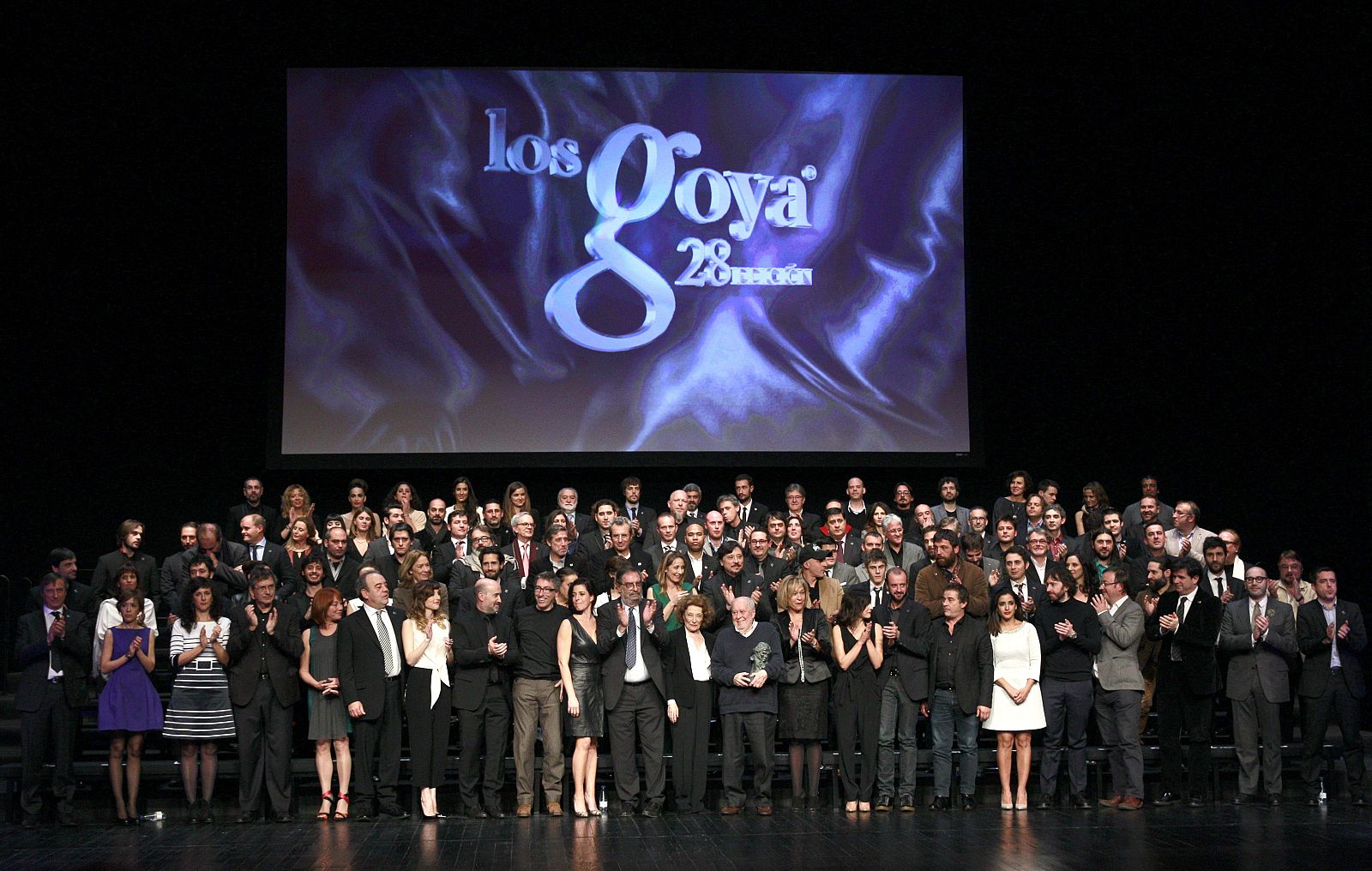 Foto de familia de los finalistas en la XXVIII edición de los Premios Goya.