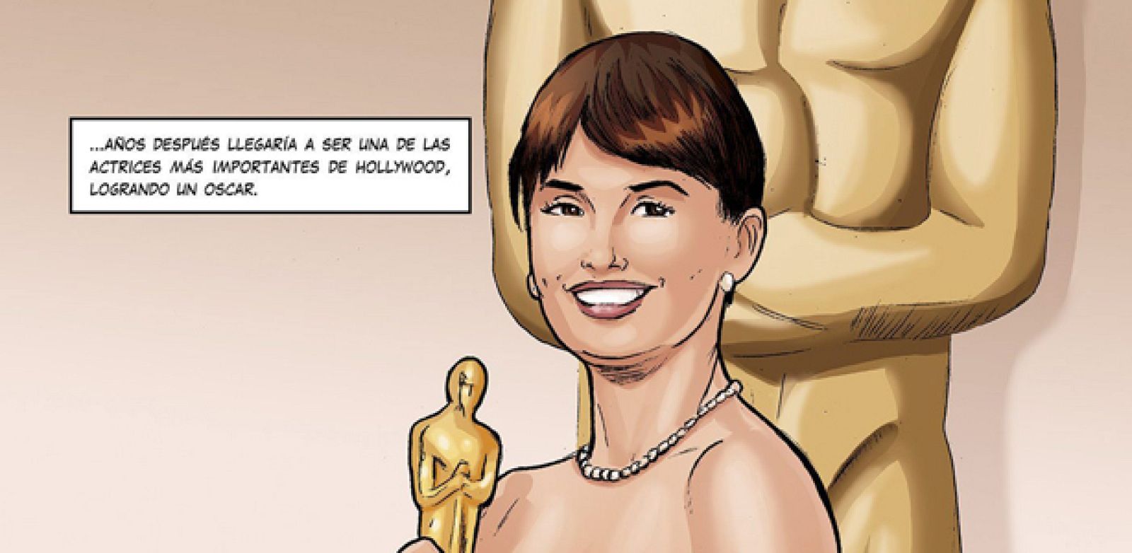 Fragmento de una viñeta de Penélope Cruz. Biografías de cine