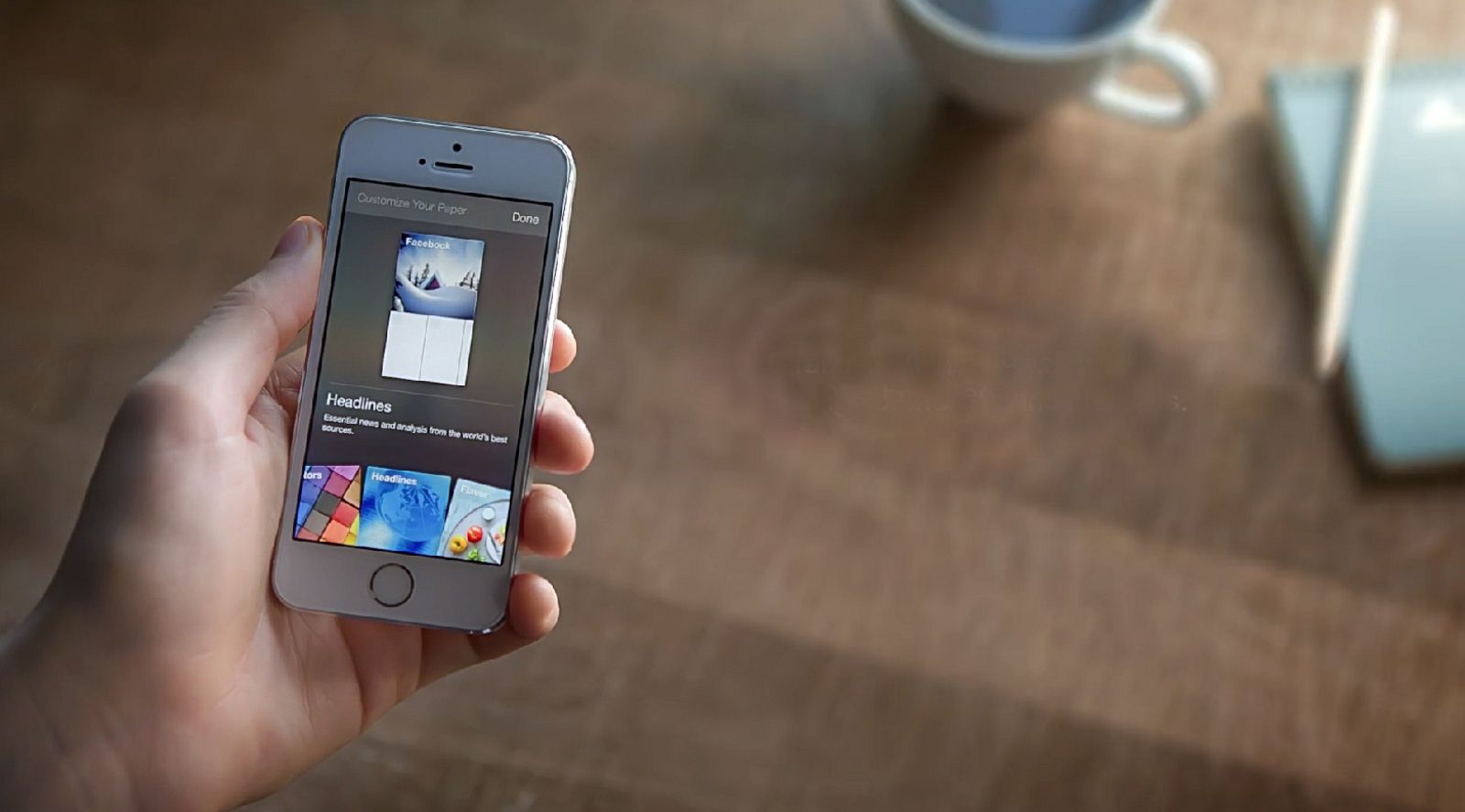 Imagen de las temáticas que ofrece Paper, la app de Facebook.