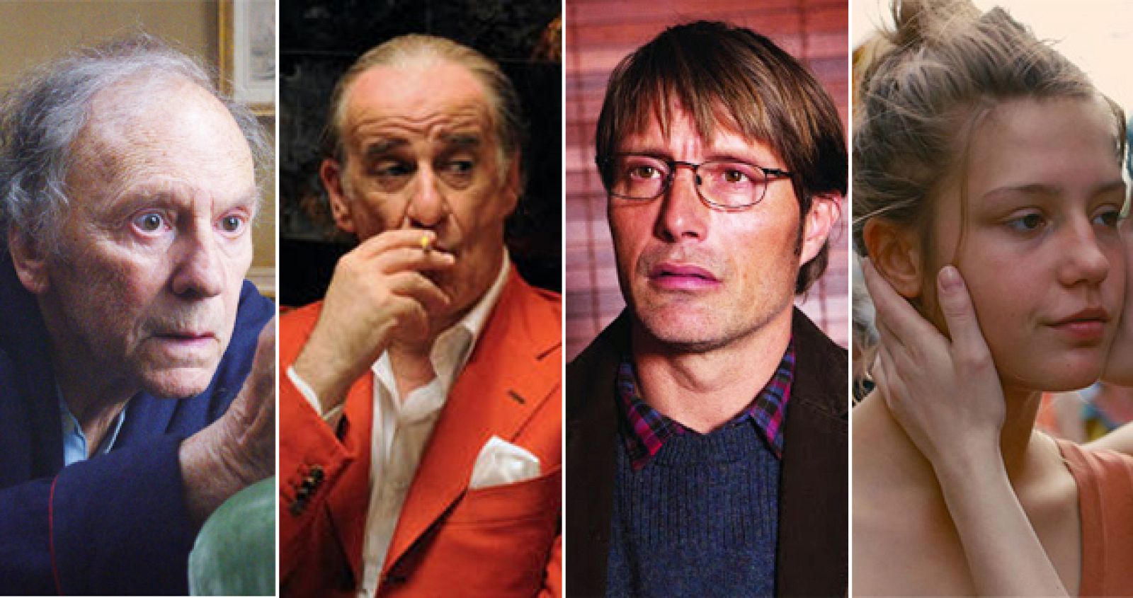 Imágenes de 'Amor', 'La gran belleza', 'La caza', y 'La vida de Adèle'