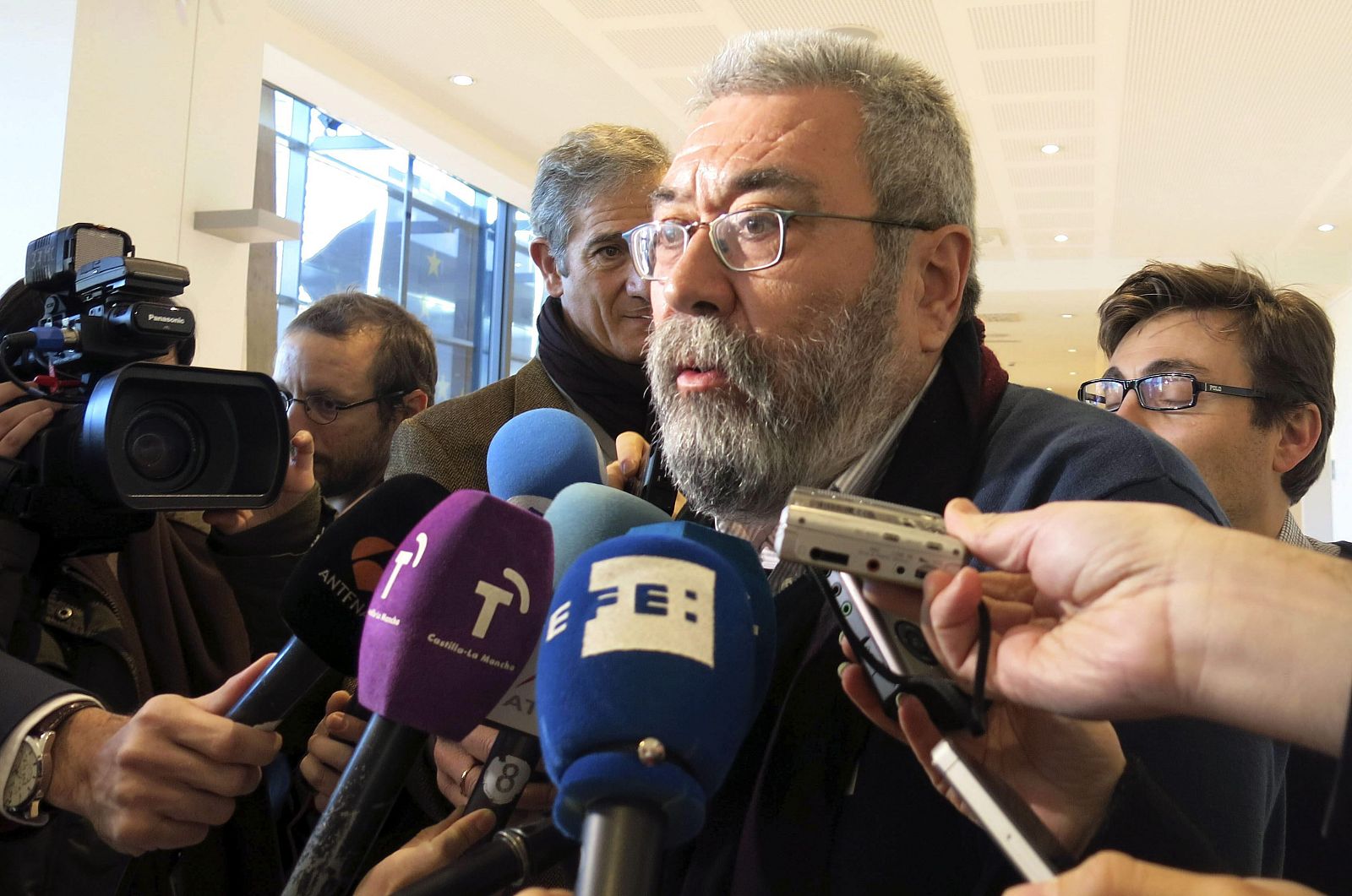 El secretario general de UGT, Cándido Méndez, en Bruselas.