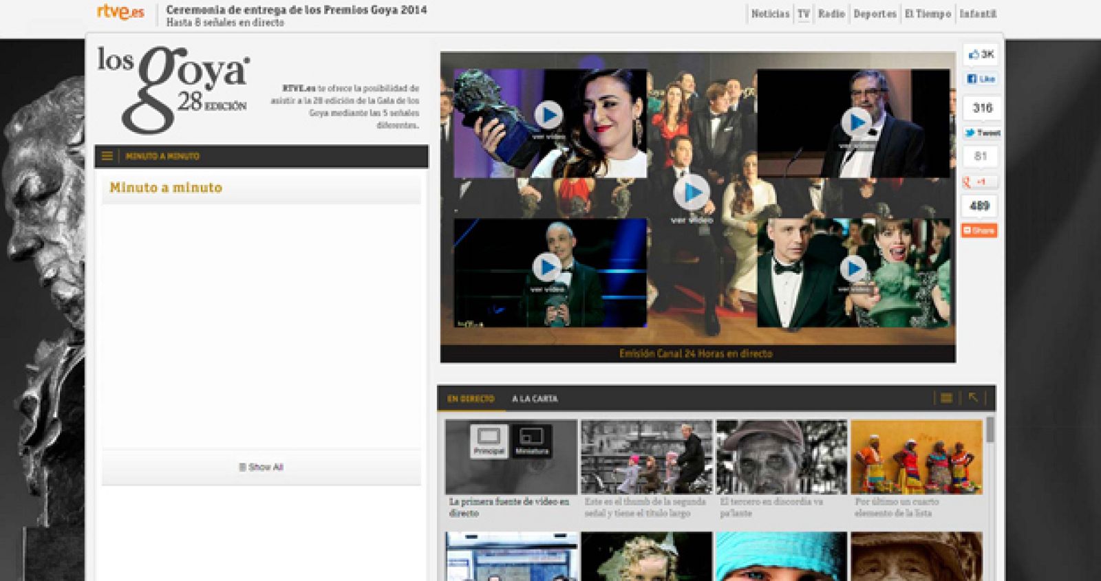 Directo multiseñal de los Goya 2014