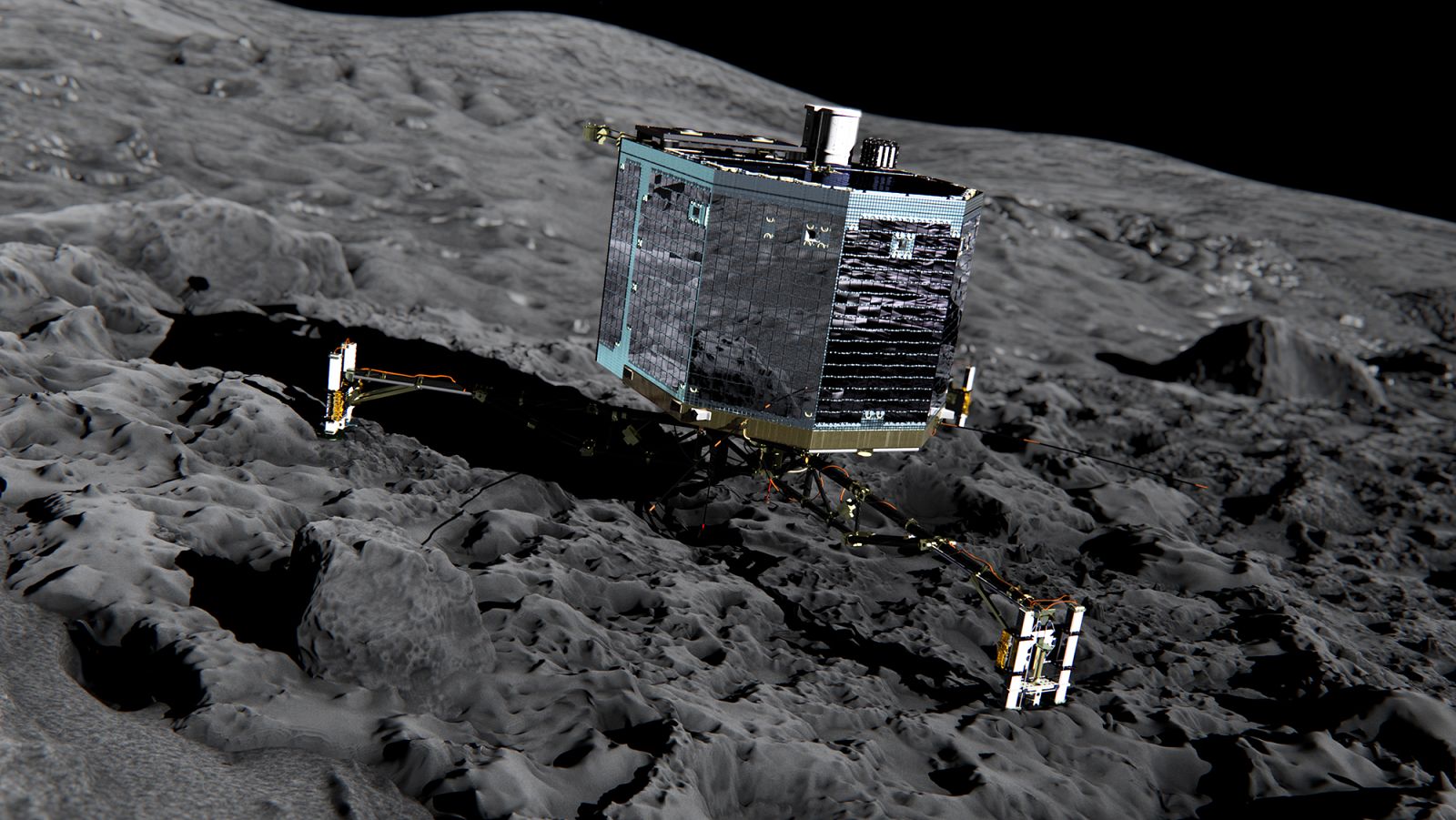 Impresión artística de Philae sobre el núcleo de 67P/Churyumov¿Gerasimenko.