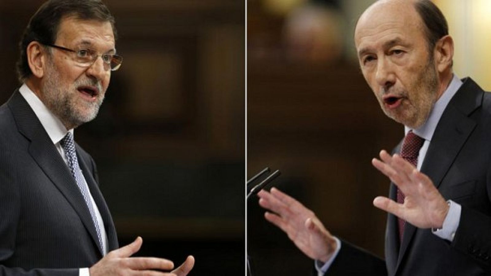 Mariano Rajoy y Alfredo Pérez Rubalcaba, en el debate sobre el estado de la nación de 2013