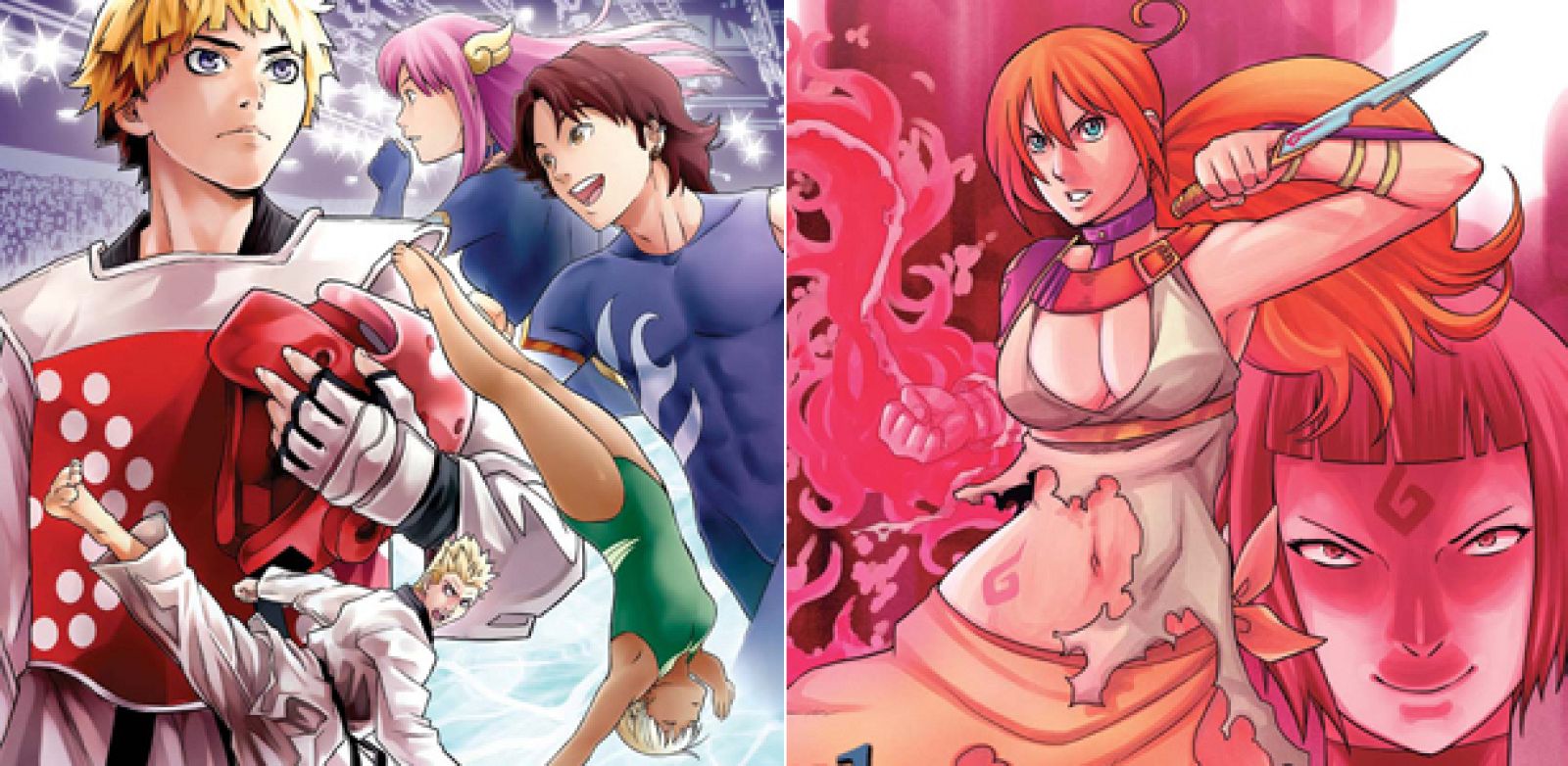 Fragmentos de las portadas de 'Olympics' y 'Ugnis'