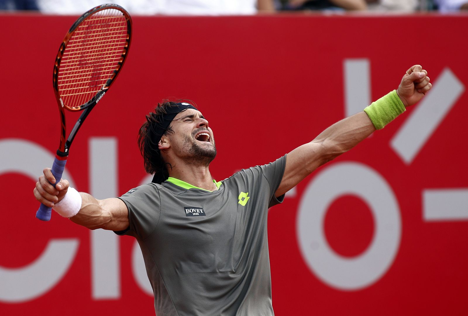 Ferrer of Spain celebrates after defeating Fognini of Italy in their men's singles final tennis match at the ATP Buenos Aires Open
