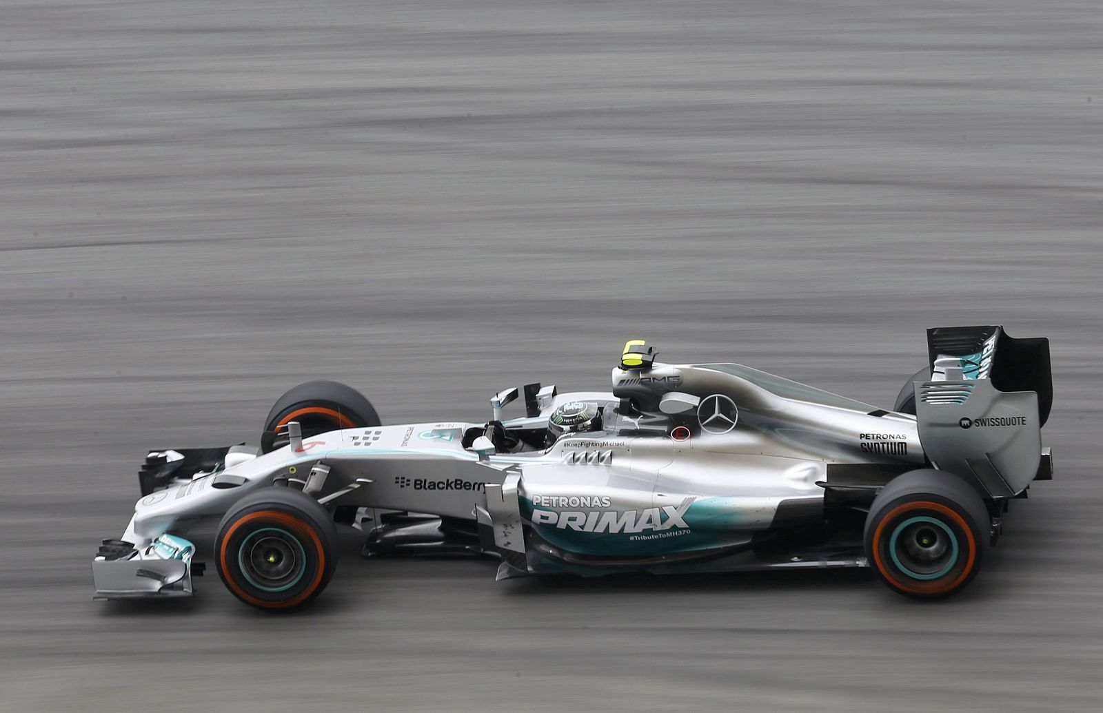 Mercedes Formula One driver Nico Rosberg of Germany drives during the first practice session of the Malaysian F1 Grand Prix at Sepang International Circuit outside Kuala Lumpur
