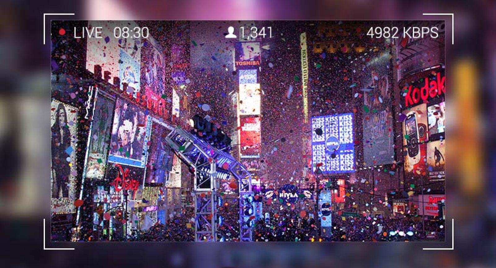 Reproducción de la vista de un evento en directo con Google Glass.