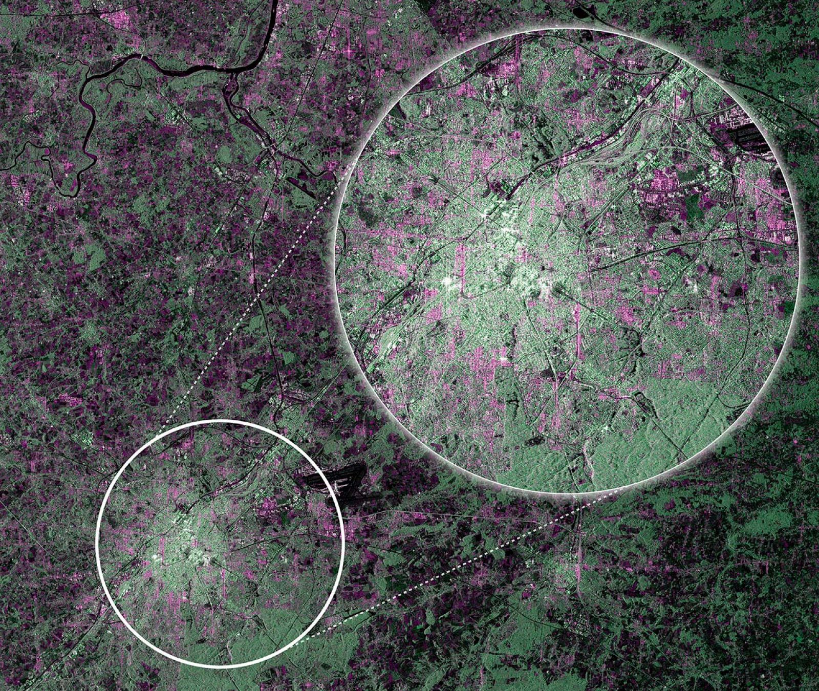 Sentinel-1A ha captado una imagen de 80 km de Bruselas.