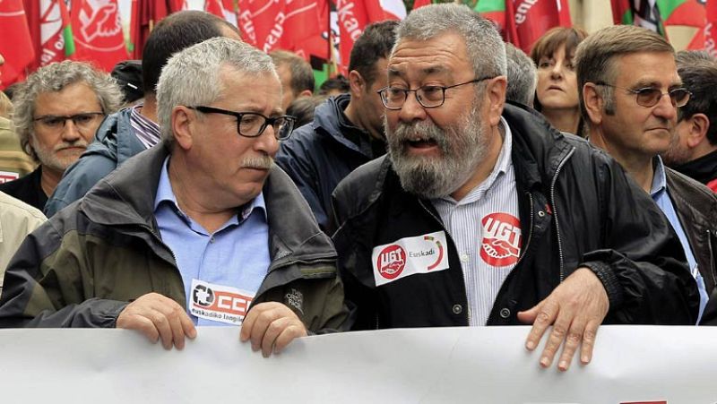 CC.OO. y UGT piden empleo estable y subida salarial al "fracasar" la austeridad