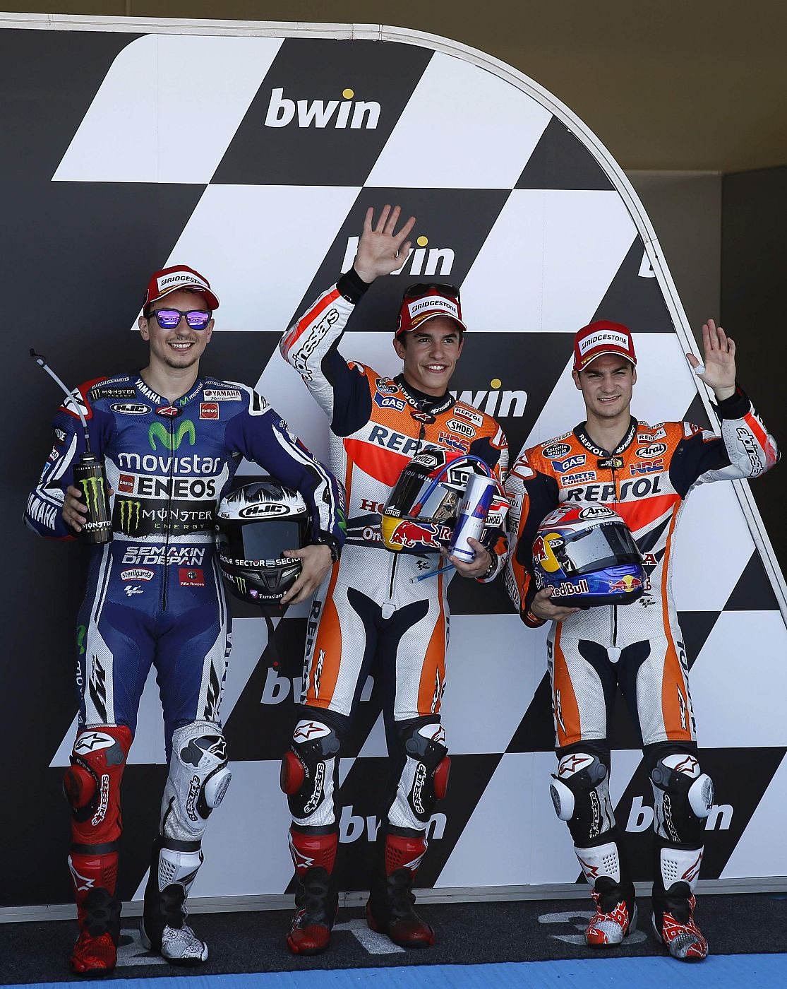 Jorge Lorenzo, Marc Márquez y Dani Pedrosa