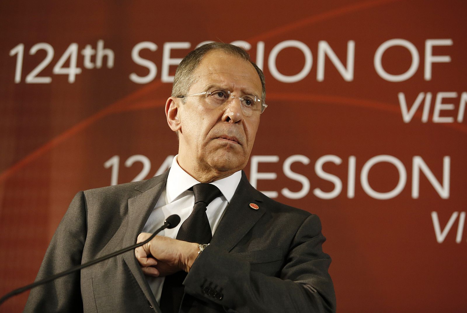 El ministro de Exteriores rusos, Sergei Lavrov, en Viena