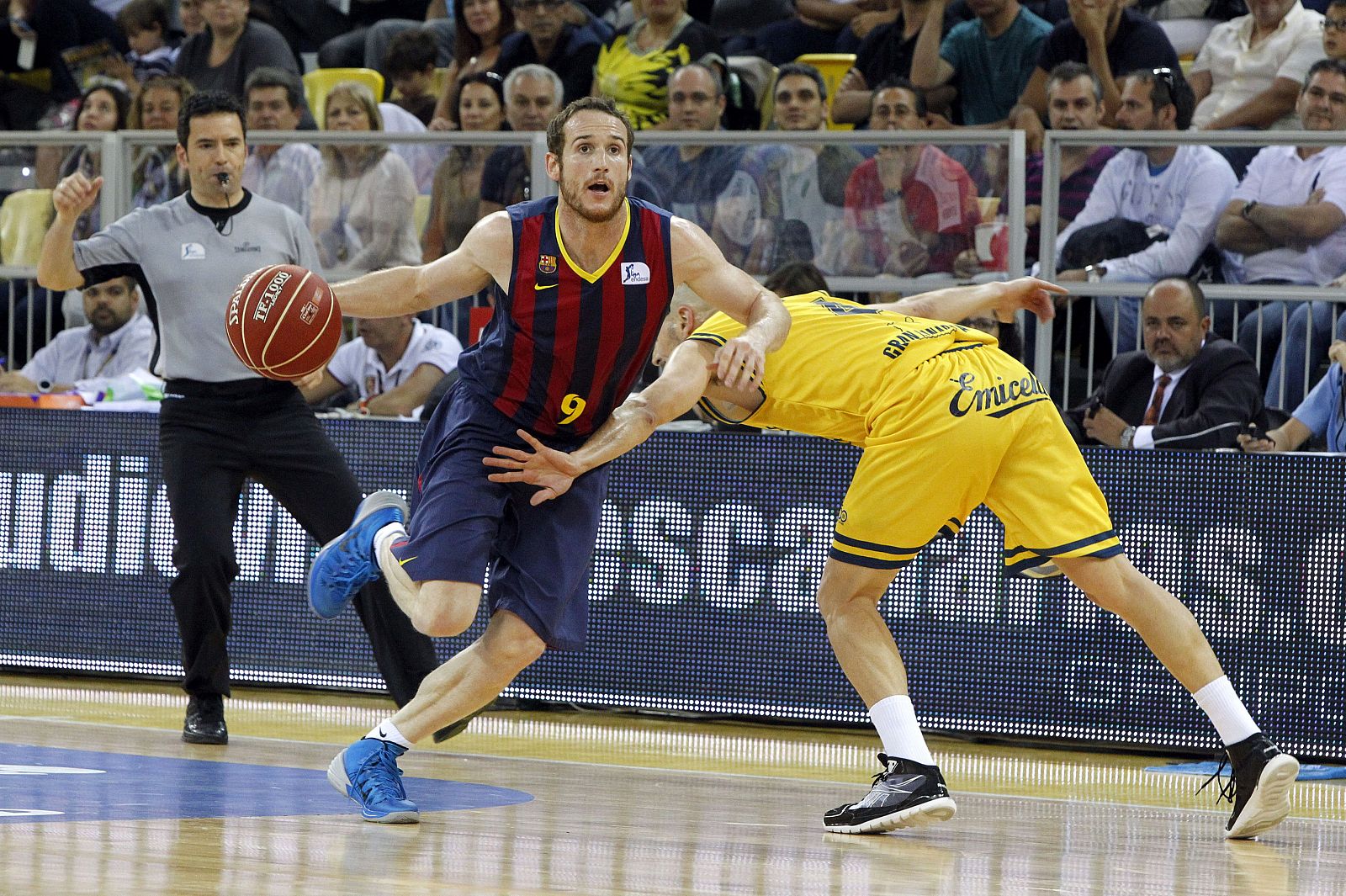 El base del FC Barcelona, Marcelinho Huertas, en el partido contra el Gran Canaria