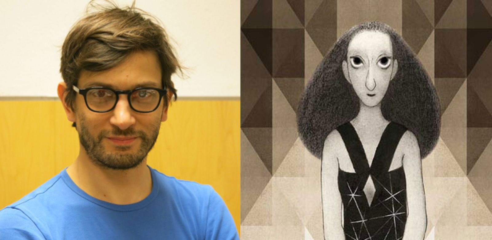 Manuele Fior y fragmento de la portada de 'La entrevista'